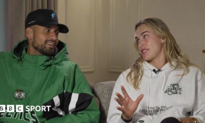 Nick Kyrgios and Aryna Sabalenka talk to each other in a recent BBC interview