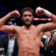 Hamzah Sheeraz celebrates after beating Edgar Berlanga in July