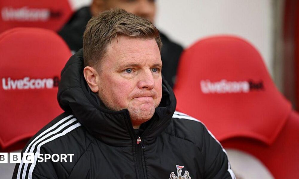 Newcastle United head coach Eddie Howe before the game against Sunderland at the Stadium of Light on 14 December, 2025