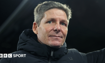 Crystal Palace boss Oliver Glasner reacts during his side's Conference League game with KuPS