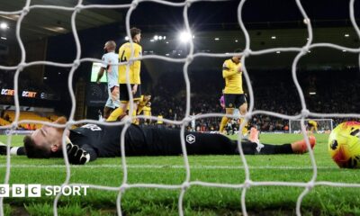 Jose Sa lies on his back after conceding