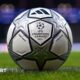 General view inside the stadium of the official adidas match day ball prior to a UEFA Champions League game