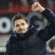 Rangers players salute their fans at Pittodrie