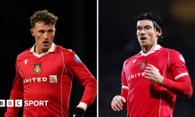 Wrexham duo Nathan Broadhead (left) and Kieffer Moore (right)