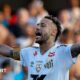 Santos forward Neymar celebrating a goal