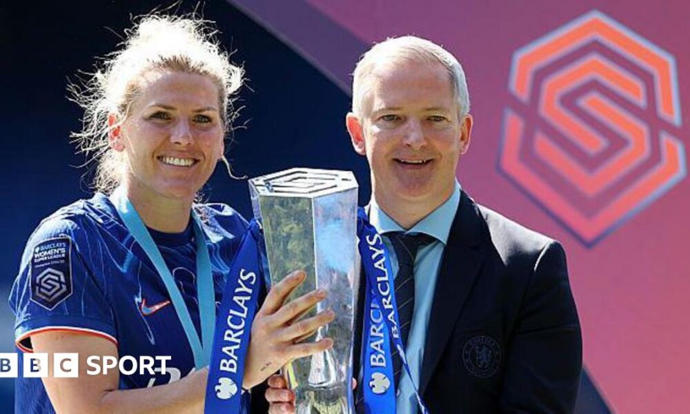Paul Green alongside Chelsea captain Millie Bright