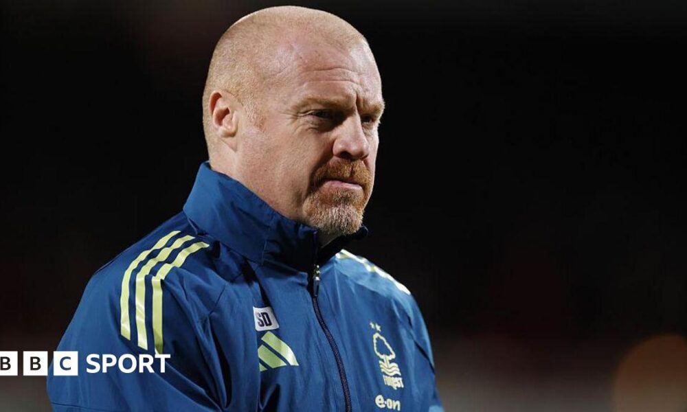 Nottingham Forest boss Sean Dyche pictured on the touchline