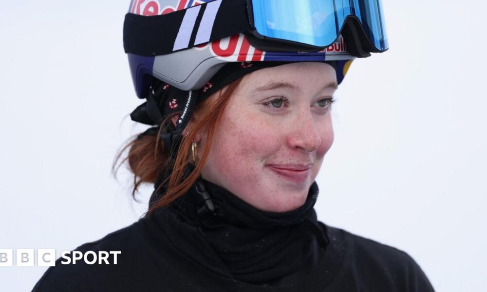 Kirsty Muir wearing a ski helmet