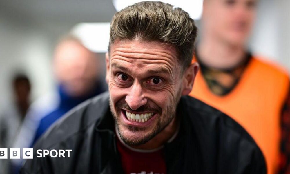 Jason Tindall celebrates after Newcastle United's win against Manchester United at St James' Park on 4 March, 2026