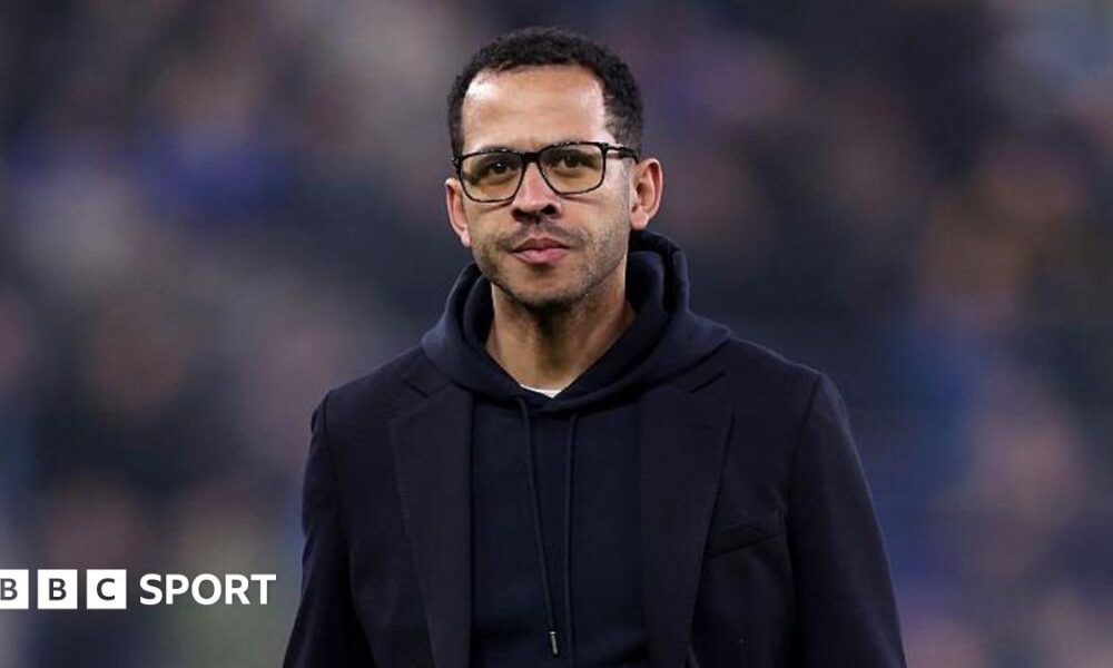 Liam Rosenior pictured on the sidelines as Chelsea manager