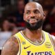 LeBron James smiles while playing for the Los Angeles Lakers against the Houston Rockets in game three of their 2026 NBA play-off series