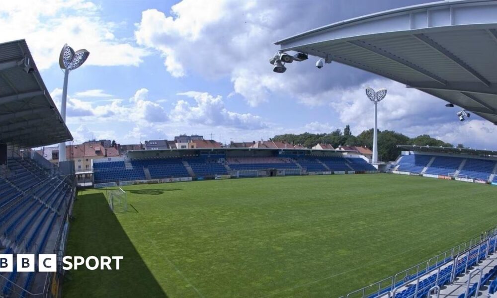 A general view of 1. FC Slovacko's Mestsky Stadium
