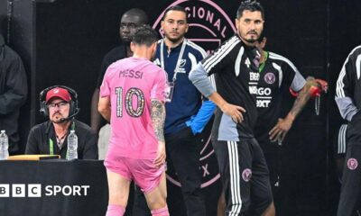 Lionel Messi leaves the field for Inter Miami on Sunday