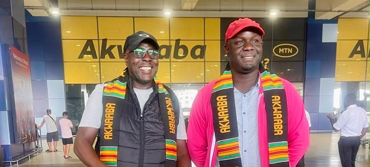 L-R: Davis and Grace on arrival in Accra after landing in Ghana