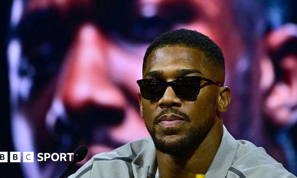 Anthony Joshua at a media conference in London