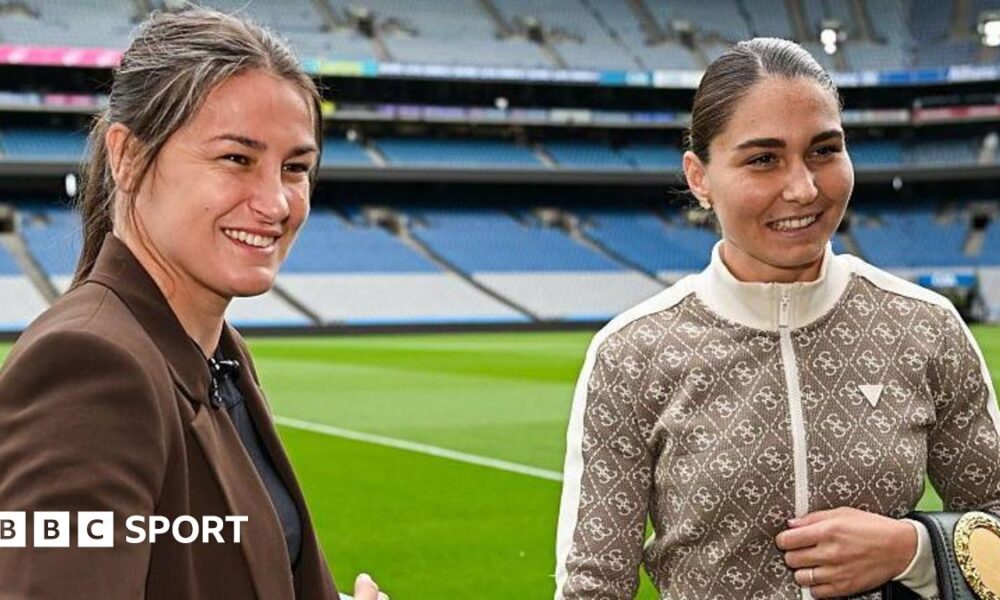 Katie Taylor and Flora Pili at Croke Park