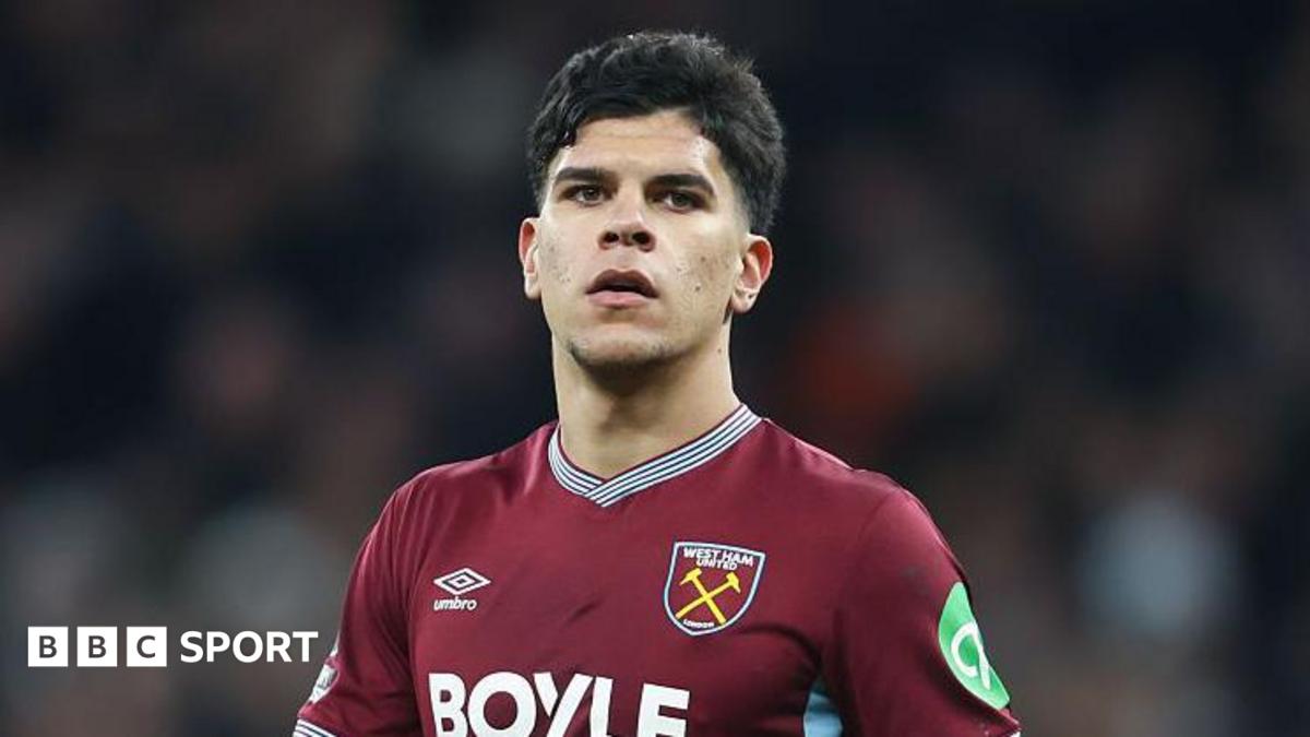 Close up of West Ham's Mateus Fernandes