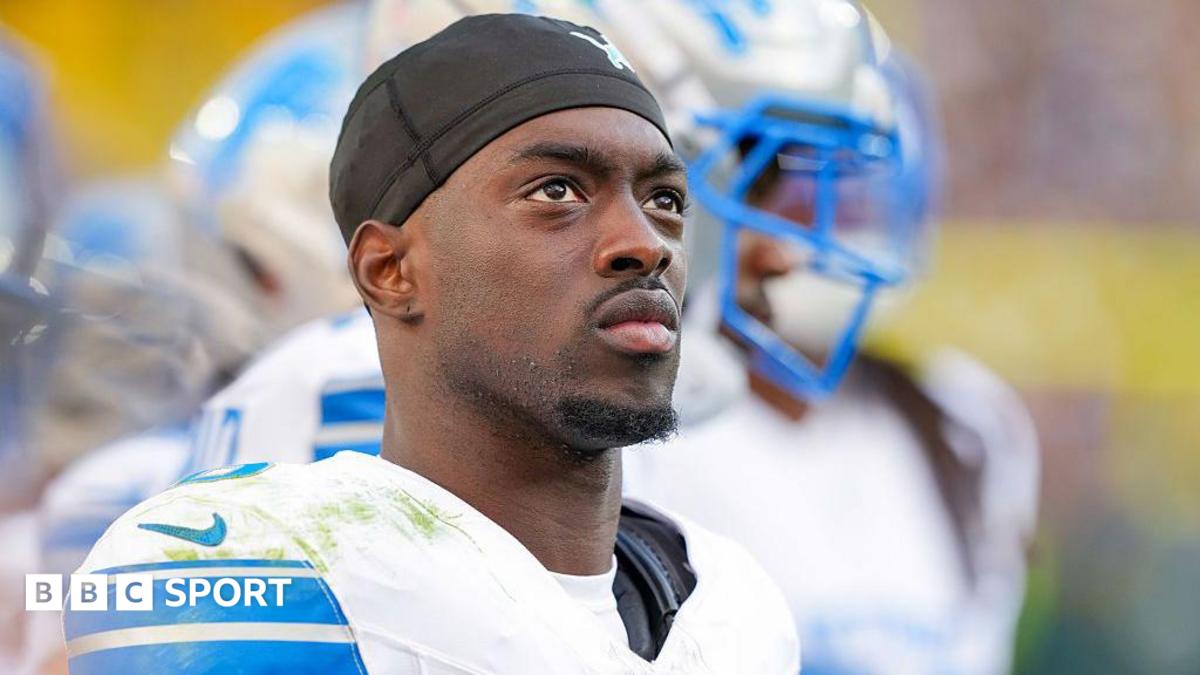 Terrion Arnold of the Detroit Lions looks on from the sideline during an NFL game against the Green Bay Packers in September 2025