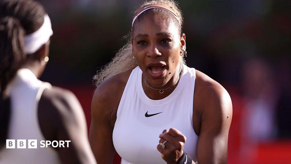 Serena Williams volleys