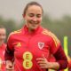 Laura Hughes during Wales training