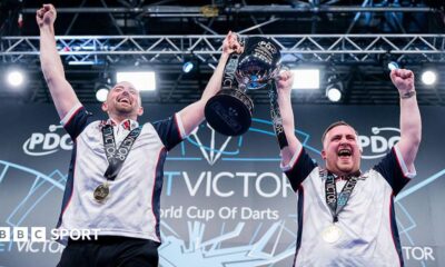Luke Humphries and Luke Littler lift the World Cup of Darts trophy