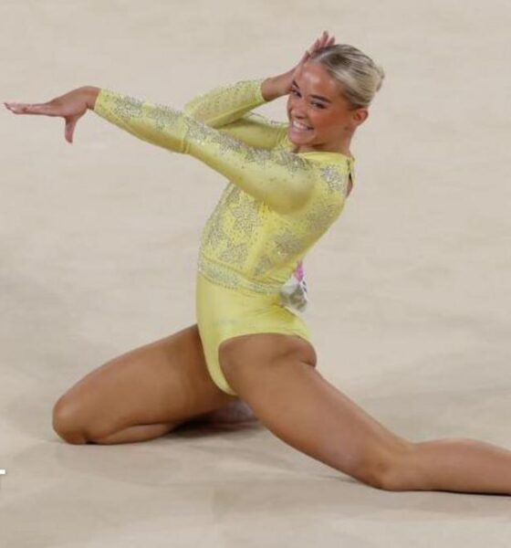 Ruby Evans in her gymnastic routine
