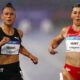England's Amy Hunt celebrates winning a silver medal in the 100m at the Commonwealth Games in Glasgow