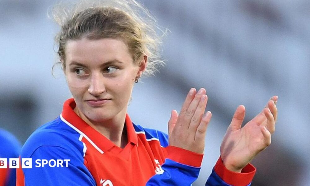 Charlie Dean reacts after being run out backing up by Deepti Sharma at Lord's in 2022