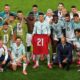 Cristiano Ronaldo holds Diogo Jota's '21' shirt aloft for Portugal