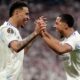 Morgan Rogers and Youri Tielemans embrace during their time together at Aston Villa