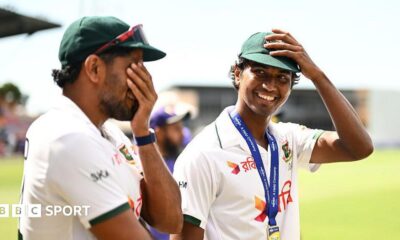 Hasan Mahmud smiles after Bangladesh's first Test win in Australia