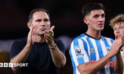 Frank Lampard, manager of Coventry City, acknowledges the fans after their defeat by Arsenal