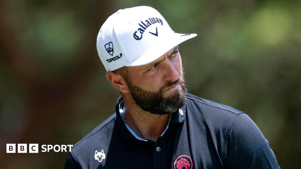 Golf Jon Rahm at a LIV Golf event