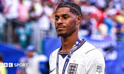 Manchester United and England forward Marcus Rashford after the third-place game against France at the World Cup