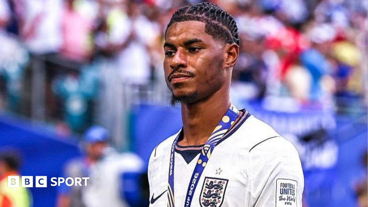 Manchester United and England forward Marcus Rashford after the third-place game against France at the World Cup