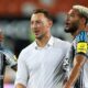 Matthias Jaissle with Joelinton after their pre-season friendly win against Valencia at the Mestalla Stadium