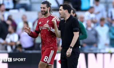 Andoni Iraola and Dominik Szoboslai