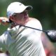 Rory McIlroy at the end of his swing