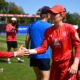 Welsh Fire women shake hands after their final game in 2026