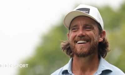 Tommy Fleetwood smiles on the first tee