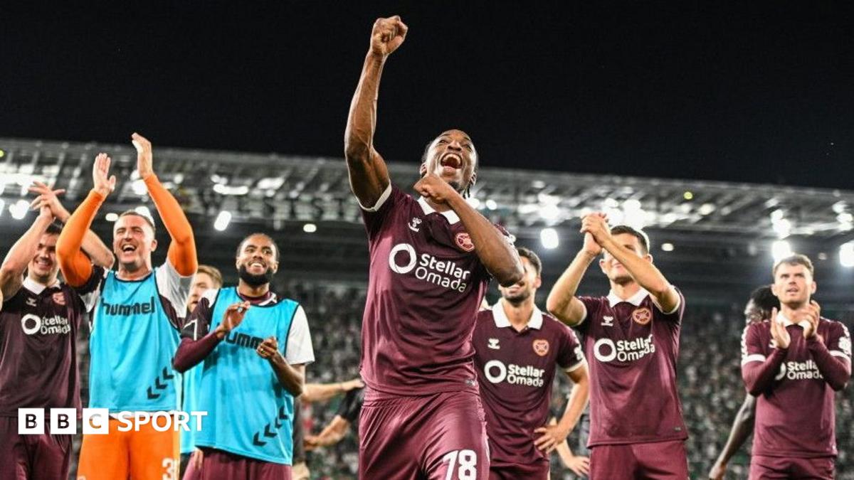 Hearts players celebrating
