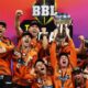 The players of Perth Scorchers celebrate winning the 2026 Big Bash