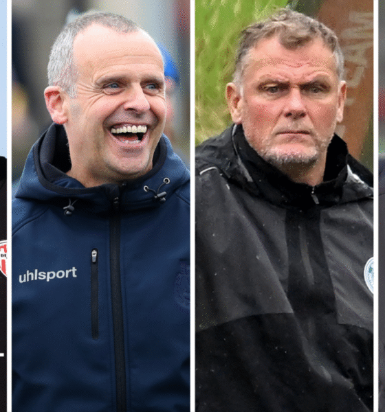 Tiernan Lynch, Rodney McAree, Jim Magilton and Mick McDermott