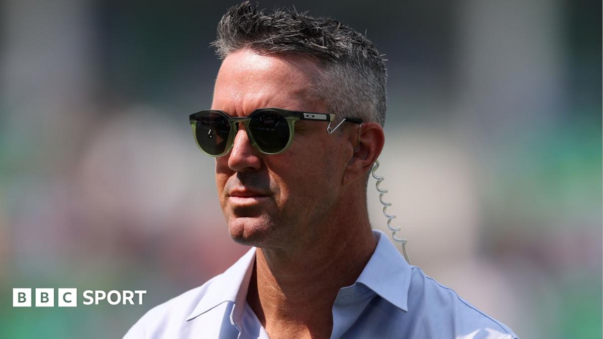 Kevin Pietersen looks on during a commentary spell